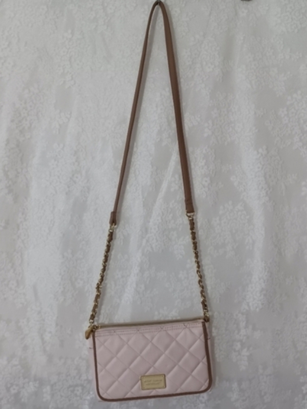Betsey Johnson Designer Basic Small Quilted Leather Purse Crossbody Bag